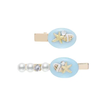 ROYALSASA Acrylic, Faux Pearl Hair Clips Women's
