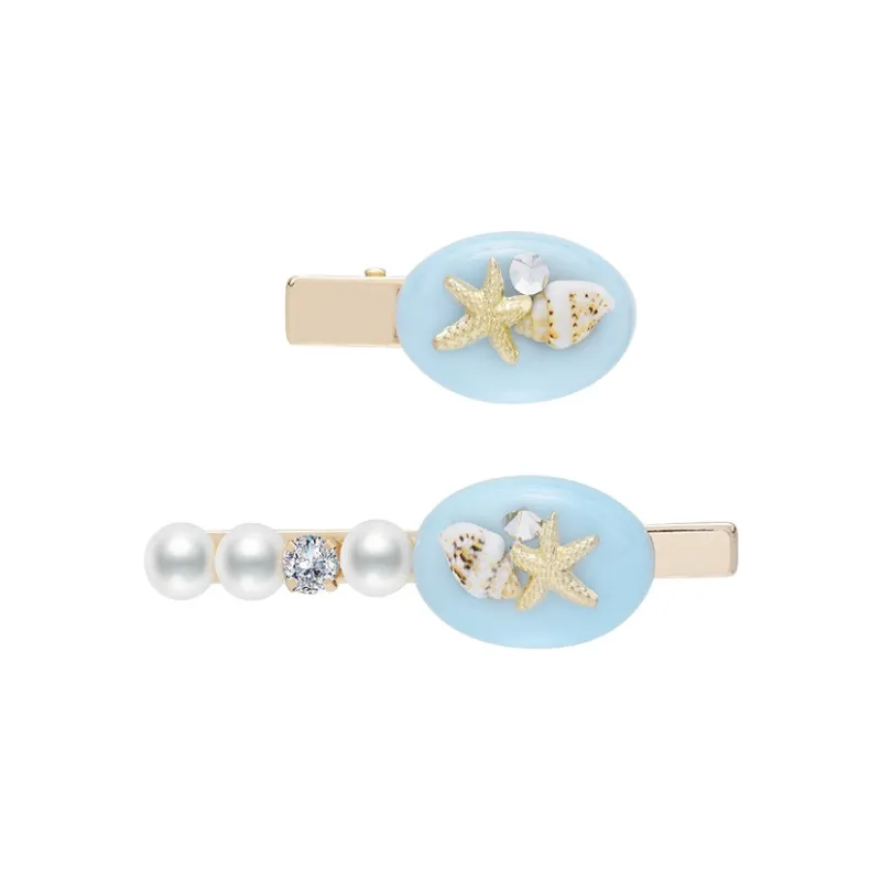 ROYALSASA Acrylic, Faux Pearl Hair Clips Women's-0