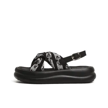 SHUXI Strap Sandals 4.5cm Women's Black Blue
