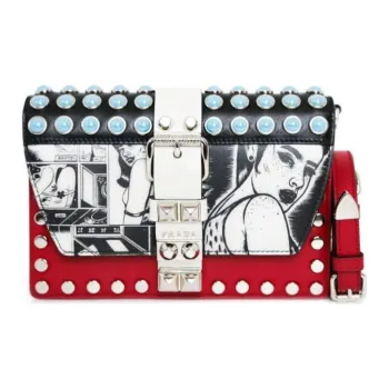 PRADA Leather Shoulder Bag Crossbody Bag Small Size Unisex Multicolor