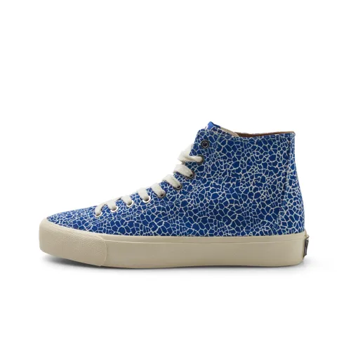 Last Resort AB Anti-Slip Wear-Resistant Lightweight Breathable Supportive High-Top Skateboard Shoes Unisex Crack Blue