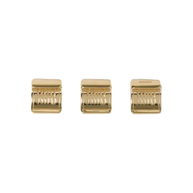 MIU MIU Metal Claw Clip Hair Clips Women's Gold-0