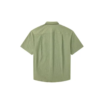 A.B.X Hidden Placket Lapel Shirt Short Sleeved Men's