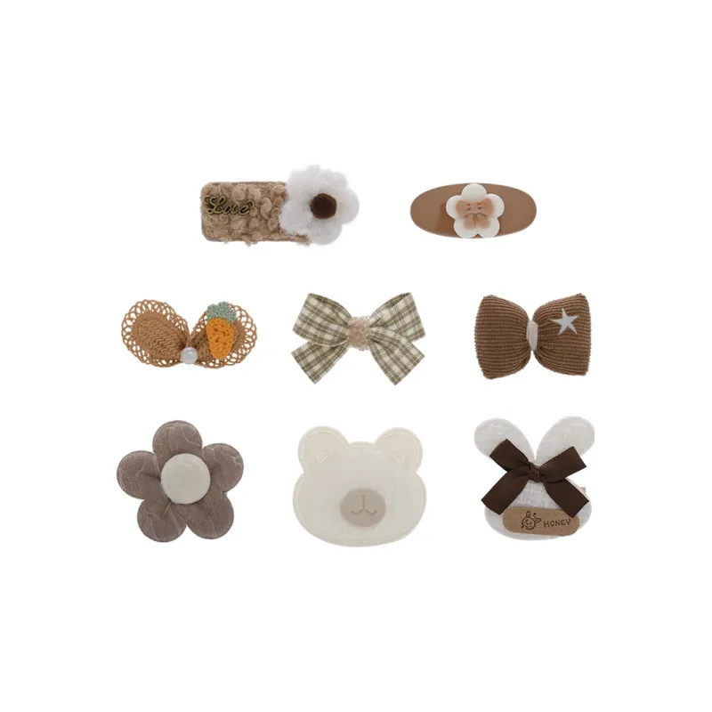 ROYALSASA Cotton Linen Blend, Acrylic Hair Clips Kids'-0