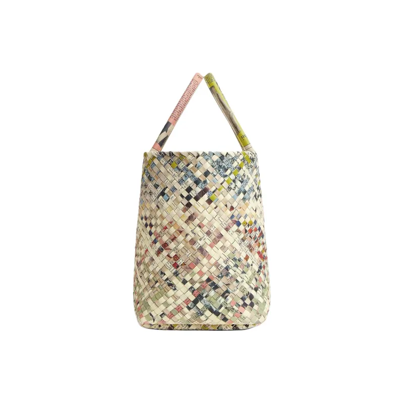 Bottega Veneta Calfskin Tote Bag, Shopping Bag, Handbag Tubas Women's Beige & Black-1