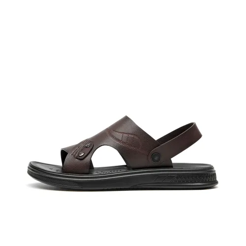 Spider King Beach Sandals Men Brown