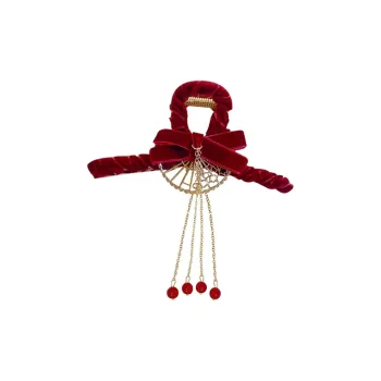 SENDME Hair Clips Women's Bowknot Fringe Hair Clip