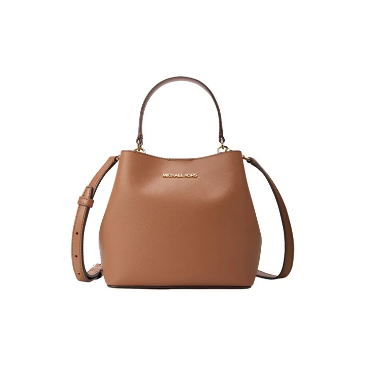 MICHAEL KORS Leather Bucket Bag, Crossbody Handbag Trumpets Women's Macaron Color-6