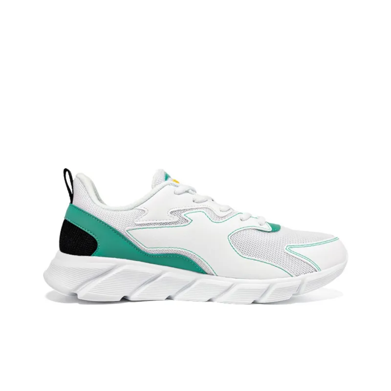 Erke Durable Breathable Lightweight Low Top Running Shoes Men's White Green-1