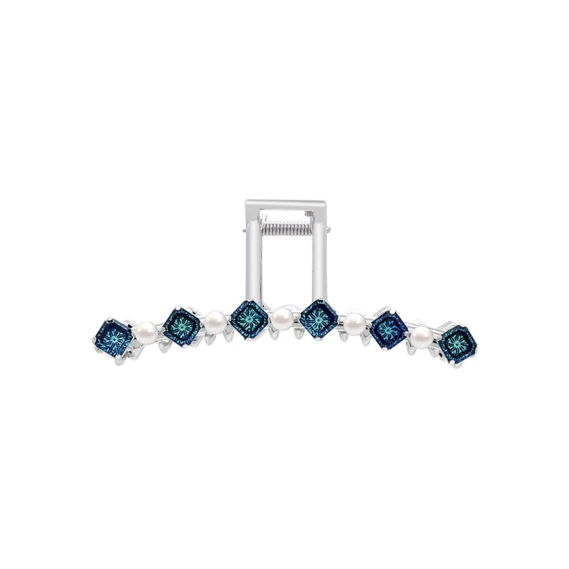 ROYALSASA Alloy Faux Crystal Faux Pearl Hair Claw Clip Women's-1