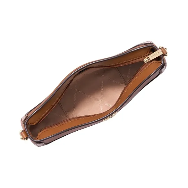 MICHAEL KORS Leather Crescent Bag Shoulder Bag Small Size Women's Leather Brown/Milk White/Green-10