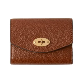 Mulberry Darley Classic Small Grain Leather Wallet Small Size Women's Umber