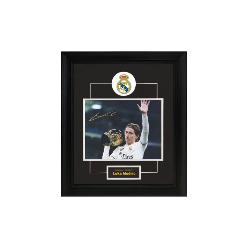 Three For Real Madrid Team Luka Modrić Signed Photo With SA Certificate Framed And Mounted-0