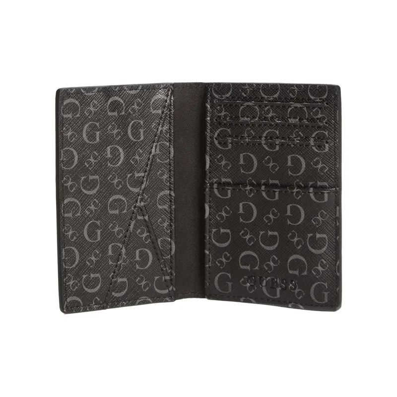 GUESS Leather Wallets Card Holders Men's Black-2