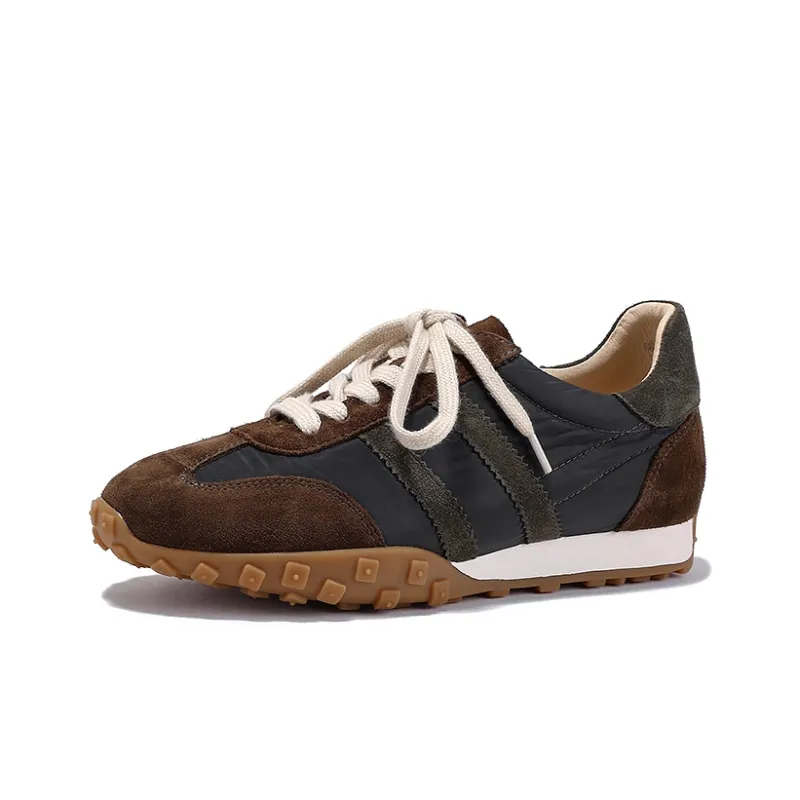 BELLALILY Slip-Resistant Breathable Lightweight Low-Top Casual Shoes Women's Brown White Pink Yellow Navy Blue-20