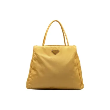 PRADA Nylon One Shoulder Handbags Unisex Banana Yellow