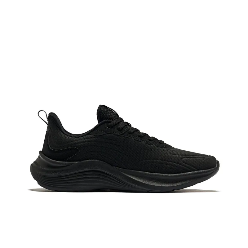 Erke Mountain Eagle Cushioning Breathable Low Top Running Shoes Men's Jet Black-1