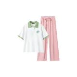 White with Olive Green Trim (Graffiti Star Chest Emblem)+Pink Pants