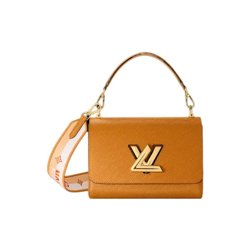 LOUIS VUITTON Twist Epi Grained Leather Shoulder Bag Crossbody Bag Handbag Women's Brown