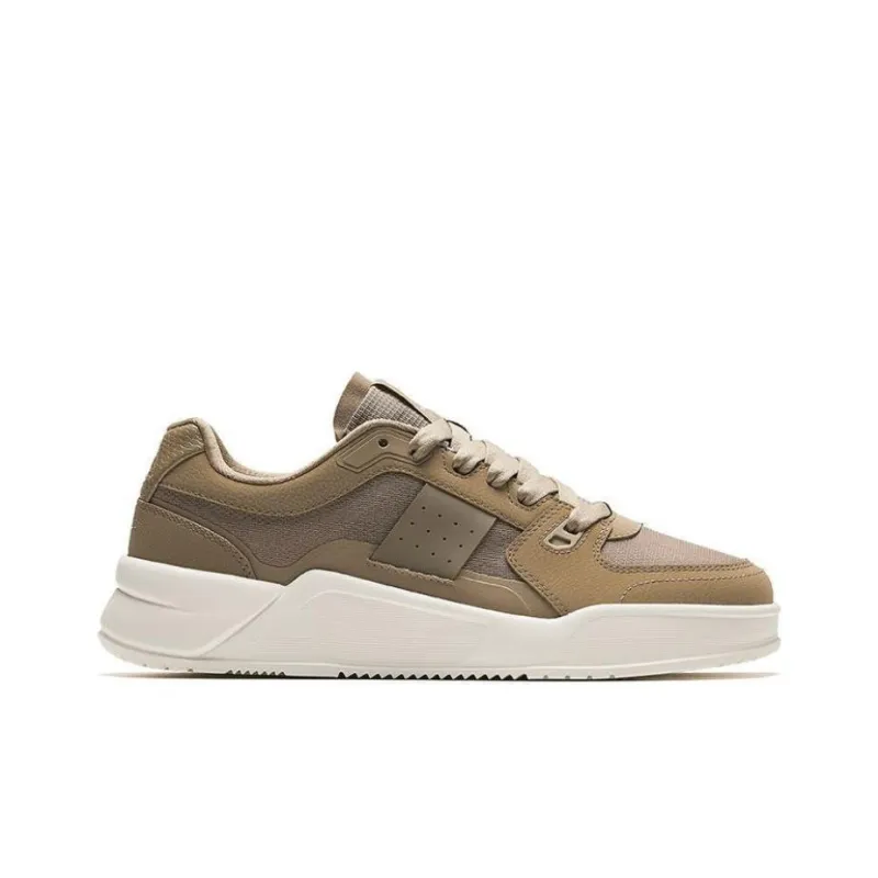 Anta Life Collection Caramel Slip-Resistant Cushioning Wear-Resistant Breathable Low-Top Skateboard Shoes Men's Brown-1