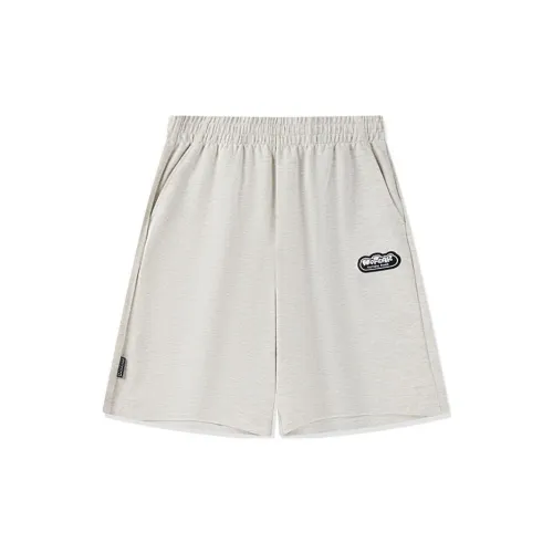 QIAODAN Dry Casual Shorts Men White Linen Gray Floral Jacquard