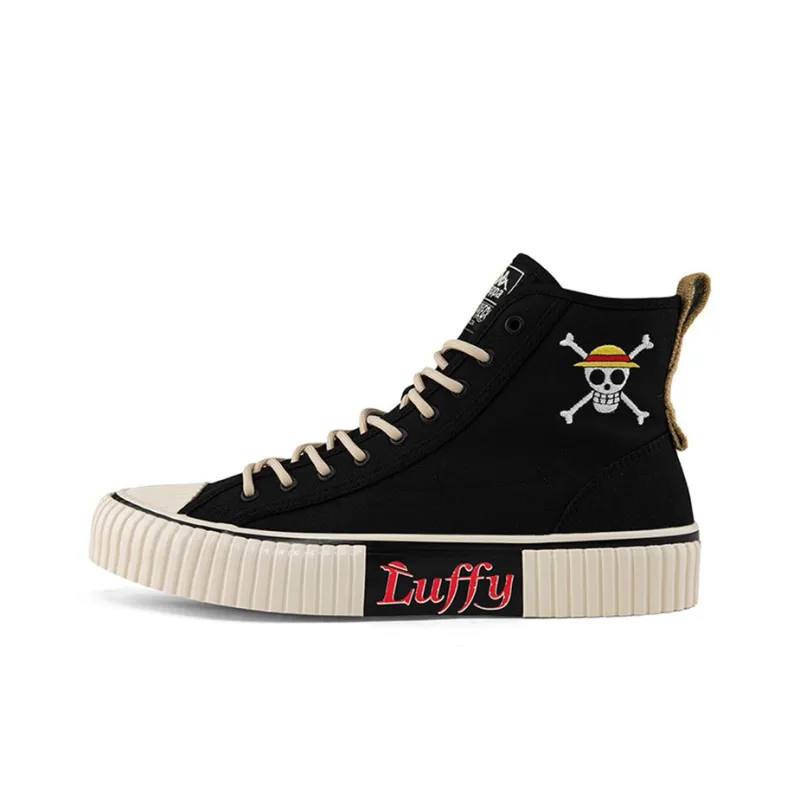 Kappa Wear resistant And Lightweight High Top Canvas Shoes Unisex Black Sea King Co branded Model-0
