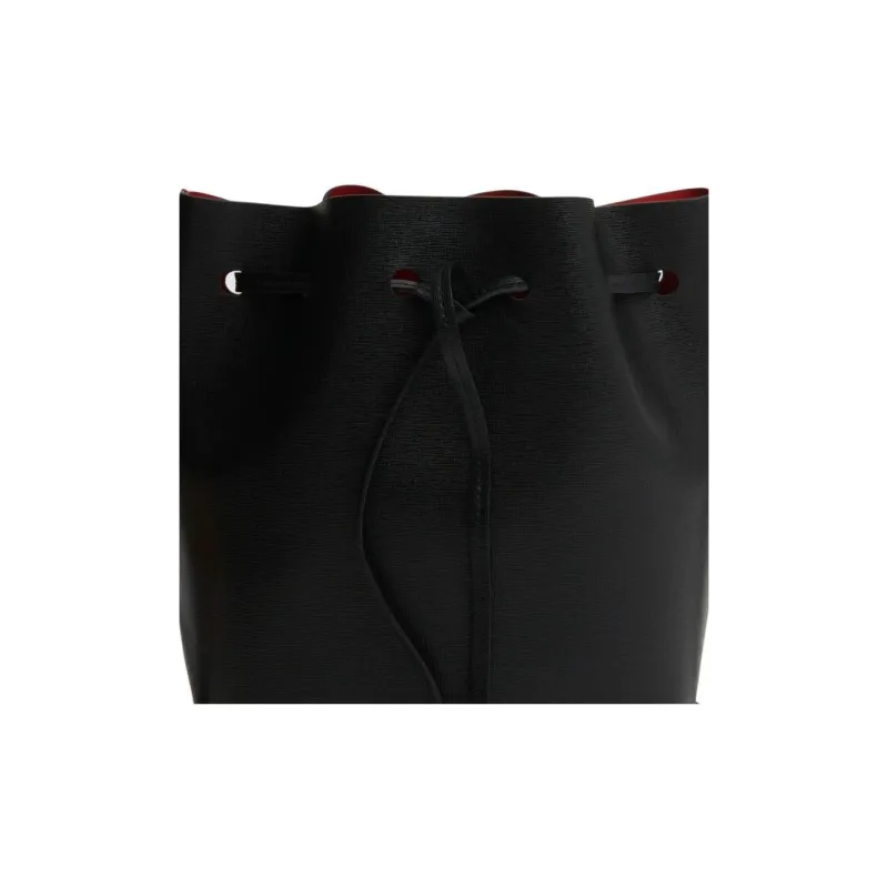MANSUR GAVRIEL Saffiano Leather Bucket Bags Shoulder Bag Crossbody Bag Mini Women's Black & Red-3