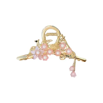 SENDME Hair Clips Women's Floral Fringe Claw Clip