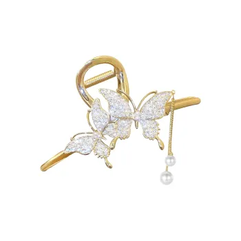 SENDME Hair Clips Women's Double Butterfly Hair Clip