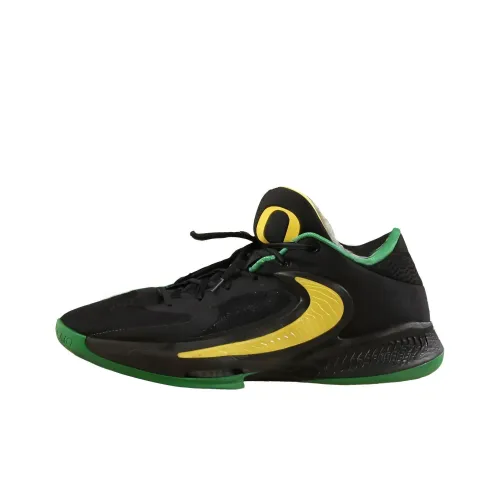 Nike Freak 4 Zoom 'Oregon' Letter Bro 4 Durable Breathable Low Top Basketball Shoes Men's Black Yellow Green