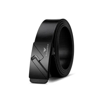 WilliamPOLO Cow Leather Belts Men's Gunmetal 3.4CM Width