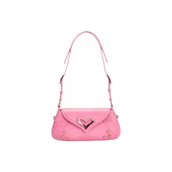 PINKO Cow Leather Handbag Shoulder Bag Women's Pink