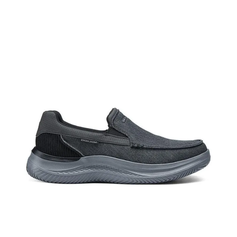 Skechers Cushioning Breathable Lightweight Low Top Casual Shoes Men's Black-1