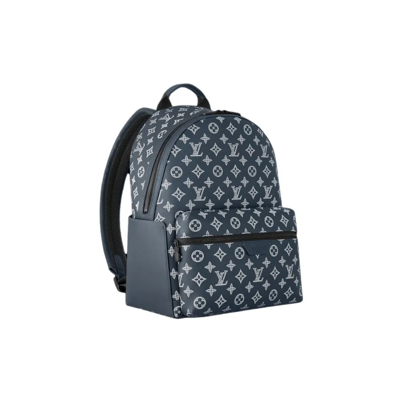 LOUIS VUITTON Monogram Shadow Calfskin Backpack Men's Ink Blue-1