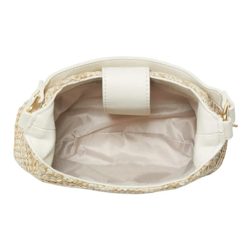 GUESS Metal Hobo Bag Shoulder Bag Crossbody Bag Handbag Mini Women's Beige Brown-2