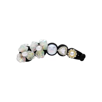 ROYALSASA Acrylic, Faux Crystal, Faux Pearl Hair Clips Women's