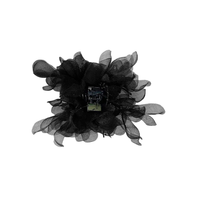AGOVSKI Resin+Gauze+Feather Hair Clips Women's-0