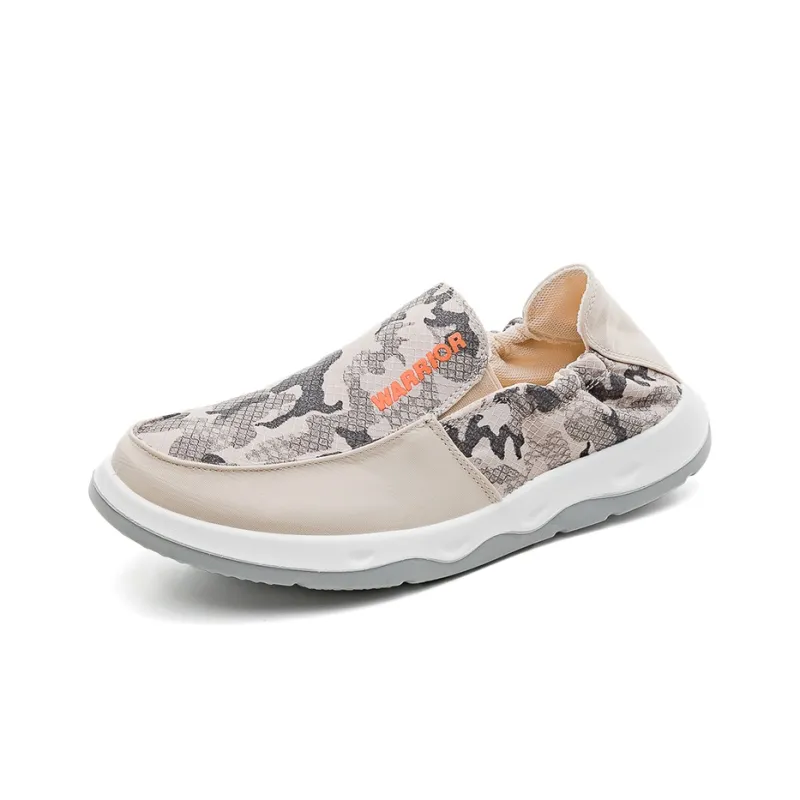 Warrior Anti Slip Wear Resistant Low Top Skateboard Shoes Men's Khaki-2