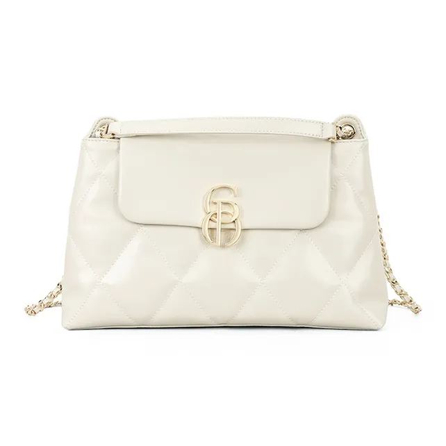 PIERRE CARDIN Fashion Versatile Commute Diamond Pattern Women's Bag Women's Black/Ecru-7