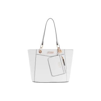GUESS Faux Leather Tote Bag Shopping Bag Handbag Small Size Women's White