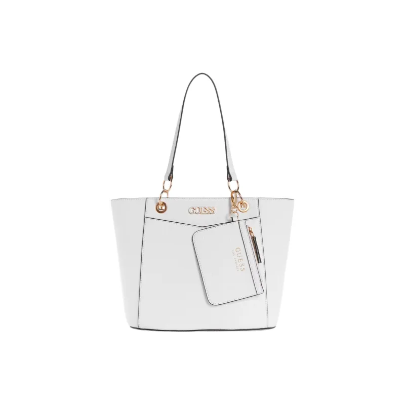 GUESS Faux Leather Tote Bag Shopping Bag Handbag Small Size Women's White-0