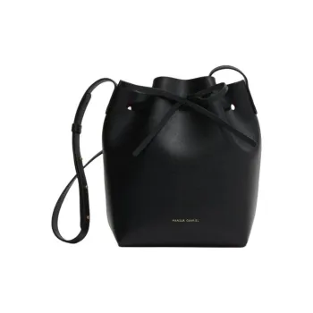 MANSUR GAVRIEL Saffiano Leather Bucket Bags Shoulder Bag Crossbody Bag Mini Women's Black & Red