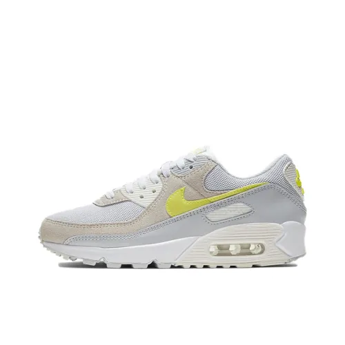 Nike Air Max 90 Running Shoes Women's Low-Top Yellow Blue