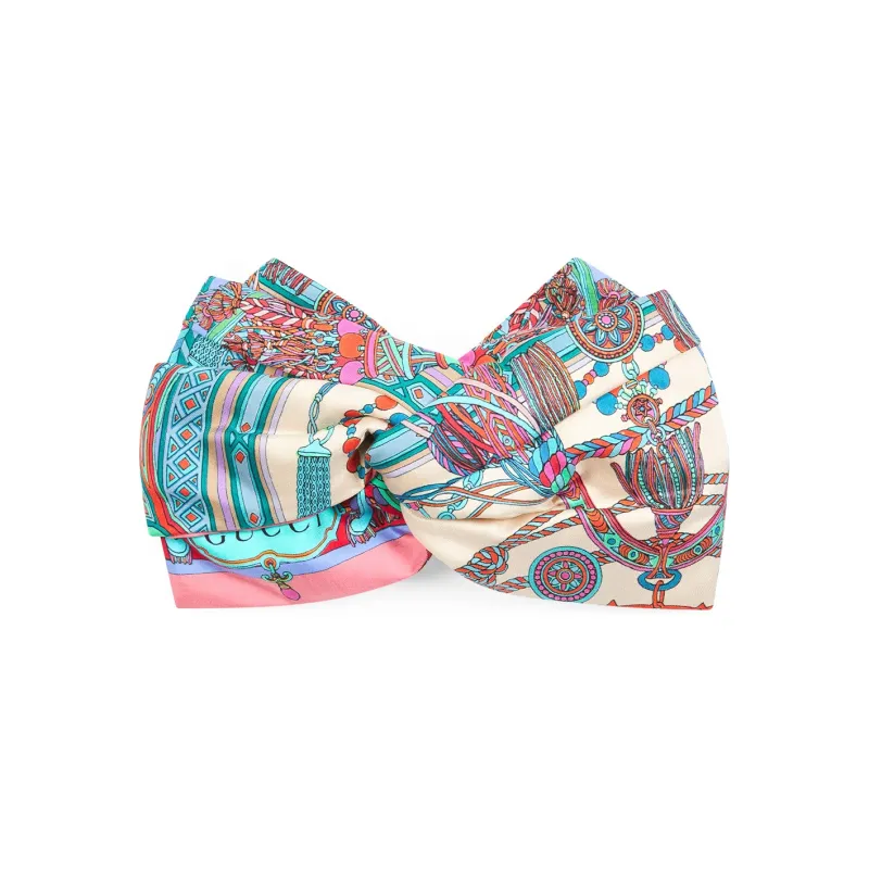 GUCCI Tassel Chain Print Gathered Headband-0
