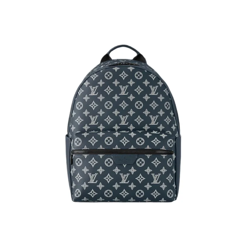 LOUIS VUITTON Monogram Shadow Calfskin Backpack Men's Ink Blue-0