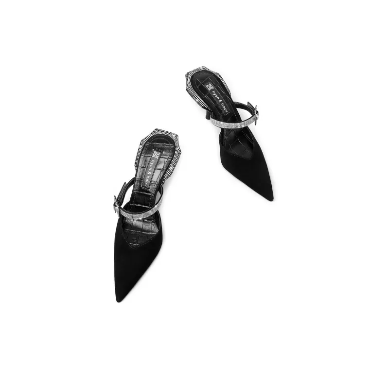 Hoov Wrap-toe Slippers 8cm Women's Hepburn Black-3
