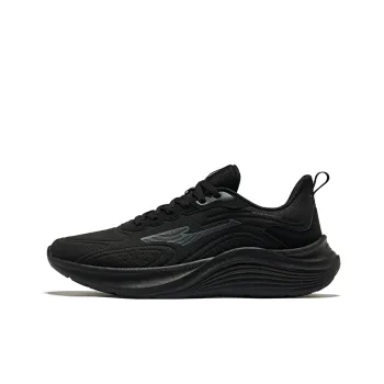 Erke Mountain Eagle Cushioning Breathable Low Top Running Shoes Men's Jet Black