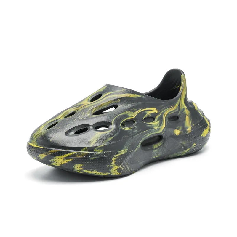 QIAODAN Fangs Clogs Men's Lightning Gray Mustard Green-2