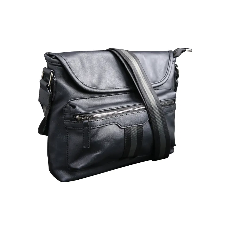 Slazenger PU Shoulder Bag, Crossbody Bag Men's Gray Black-5
