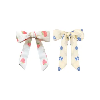 SENDME Hair Ties Women's Cream Bowknot Hair Tie Two-Piece Set